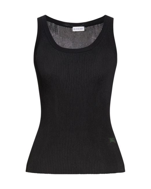 Burberry Black Solid Color Sleeveless T-Shirt