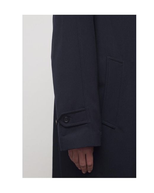 The Row Blue Single-Breasted Long Coat