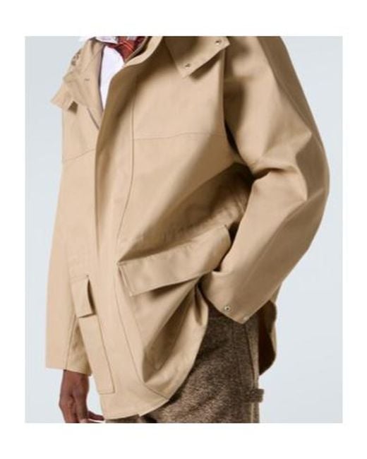 Auralee Natural Hooded Cotton Gabardine Jacket for men