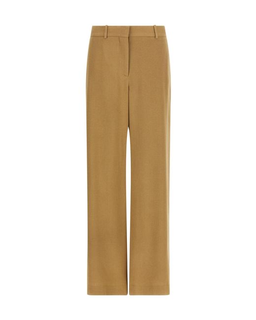 The Row Natural Dender Pleated Wide Trousers
