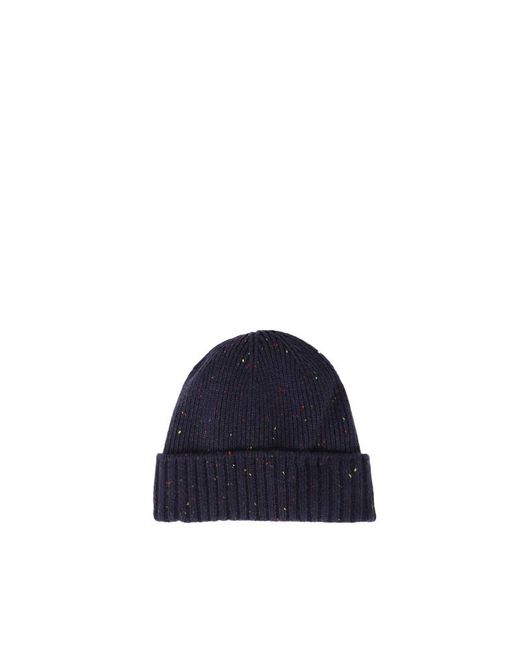 Barbour Blue Logo Knitted Hat for men