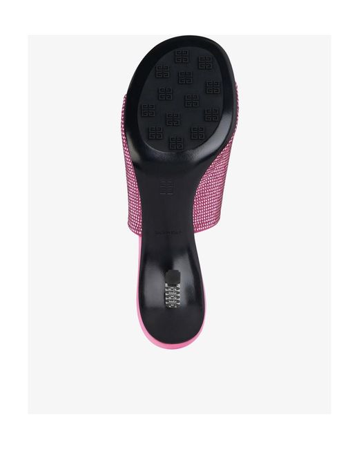 Givenchy Pink All Strass G Cube Mules