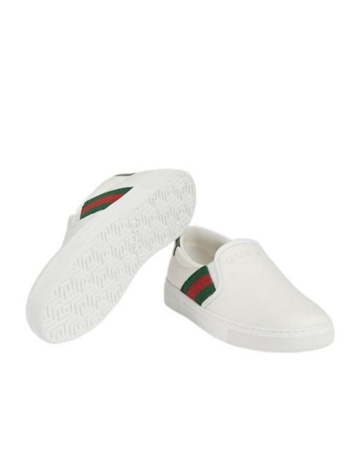 Gucci White Ace Slip-On Sneaker, Fabric for men