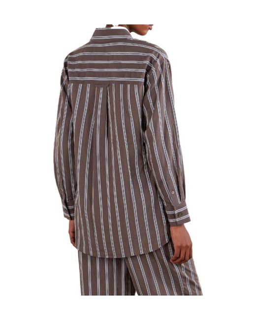 Veronica Beard Purple Striped Woven Shirt