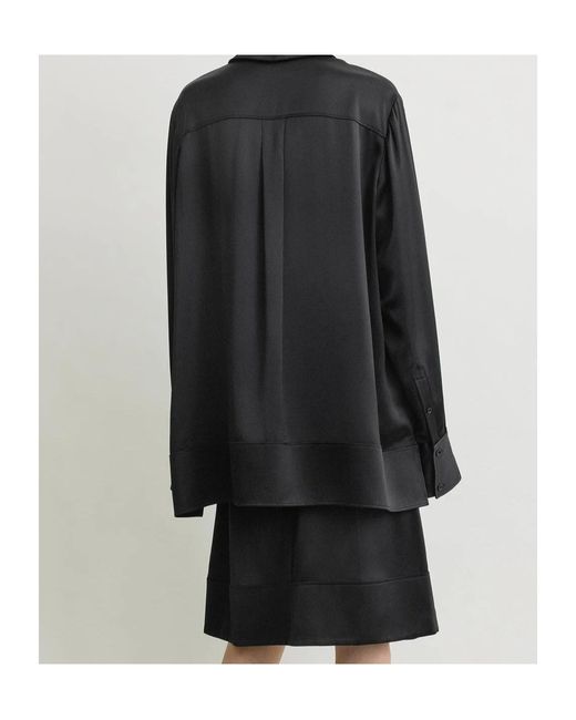 Totême  Black Totême Long-Sleeved Tuxedo Shirt