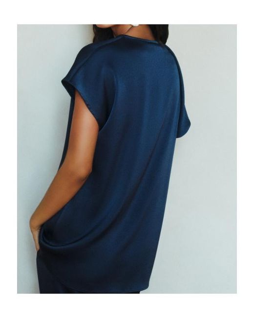 Marella Blue Sleeveless Ruffle Top