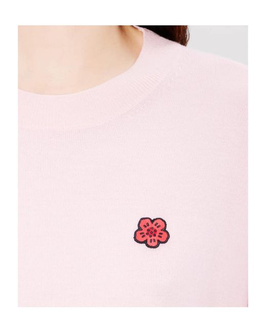 KENZO Pink 'Boke Flower' Embroidered Jumper