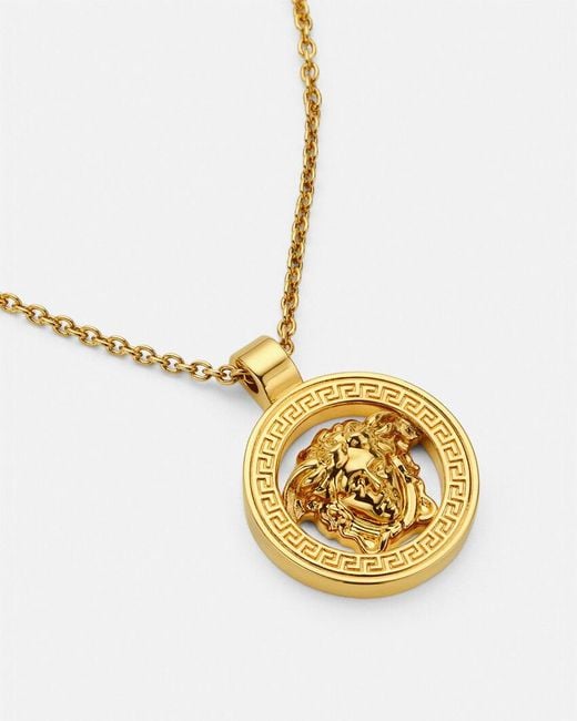 Versace Metallic Medusa '95 Pendant Polished Finish Necklace for men