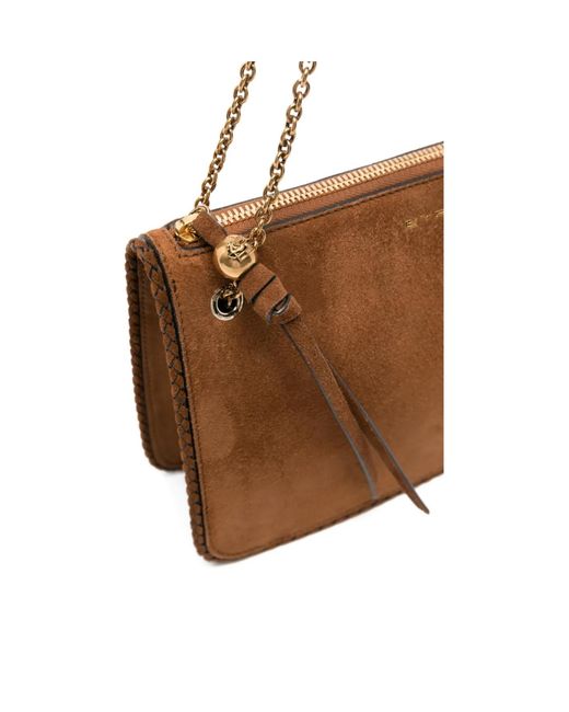 Etro Brown Logo-Detail Letaher Shoulder Bag