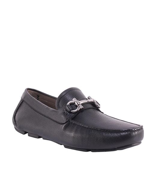 Ferragamo Blue Ferragamo Gancini Ornament Loafers for men