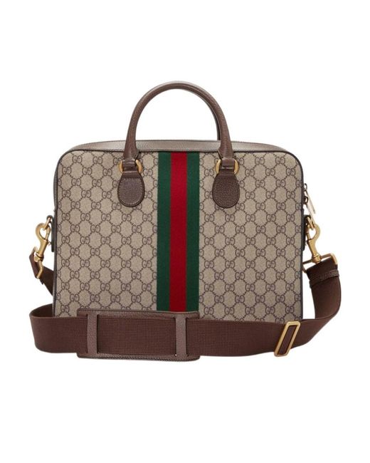 Gucci Brown Gg Supreme Briefcase for men