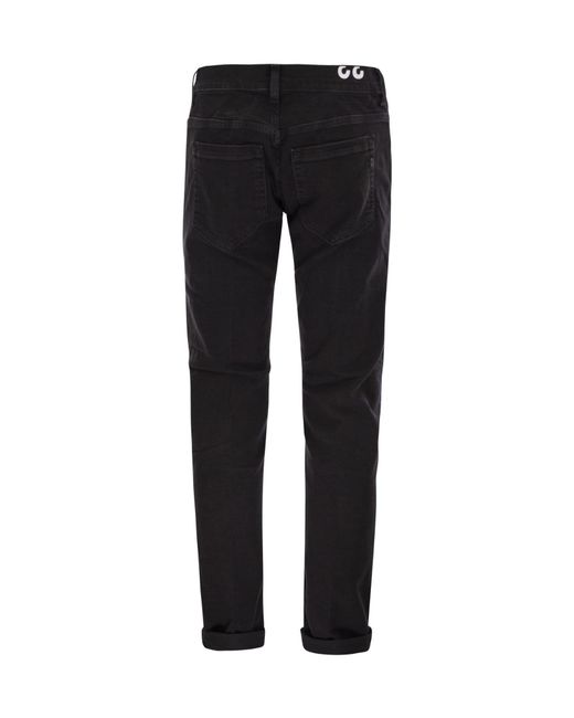 Dondup Black Slim Five-Pocket Jeans for men