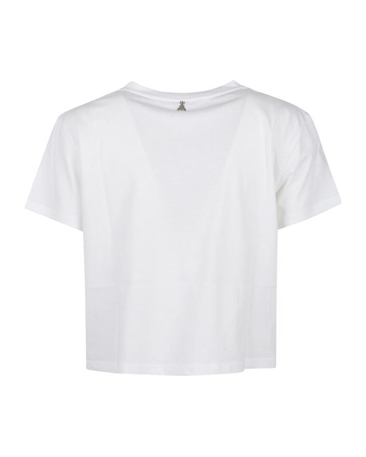 Patrizia Pepe White Eyelet-Detail T-Shirt