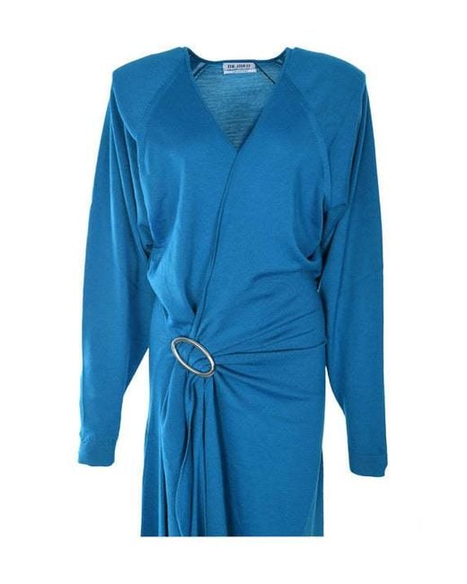 The Attico Blue Long Sleeved Dress