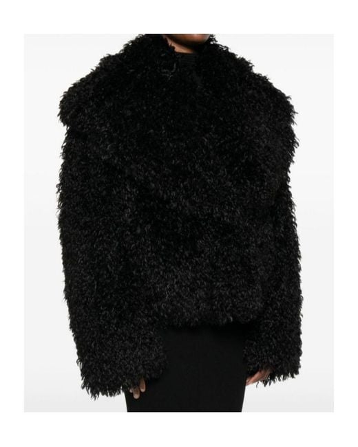 Amen Black Textured Shaggy Jacket