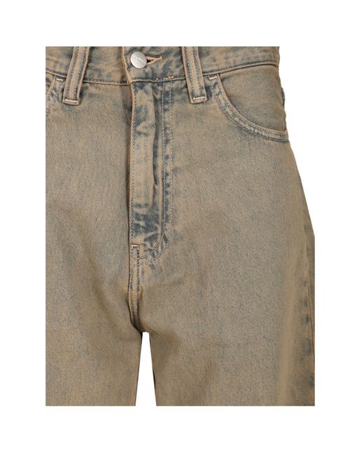 Carhartt Natural Denim Trousers With Belt Loops for men