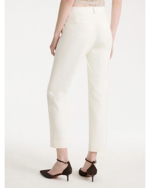 Marella White Casual Trousers With Belt Loops