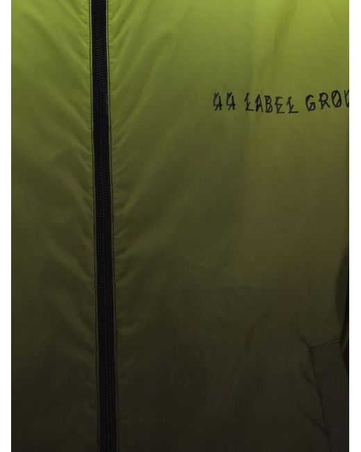 44 Label Group Green Logo-Print Zip-Up Hooded Jacket for men