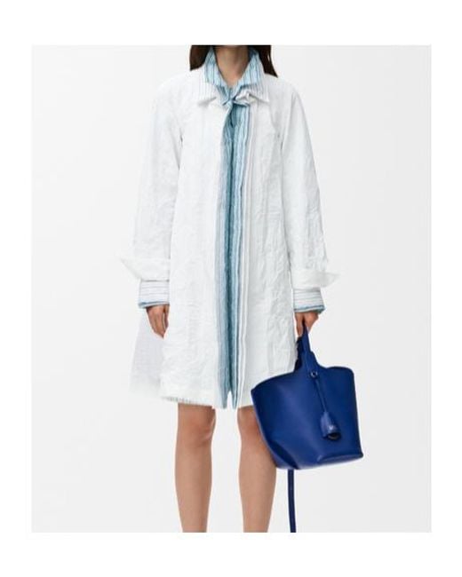 Loewe Blue Pleated Panel Shirt Dress
