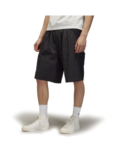 Y-3 Black Nylon Woven Tracksuit Shorts for men