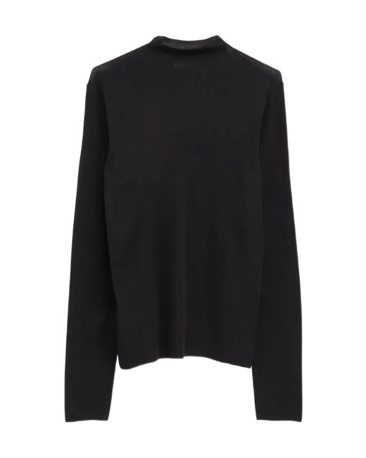 The Row Black Long-Sleeve Top