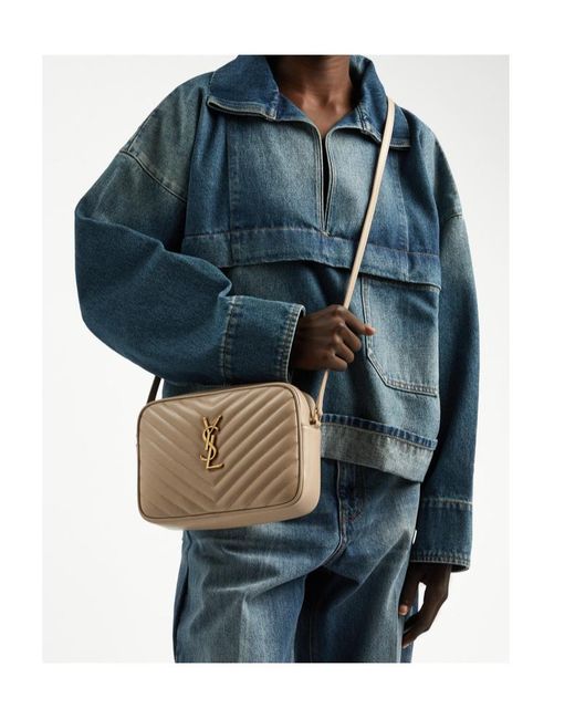 Saint Laurent Natural Lou Quilted Leather Cross-Body Bag