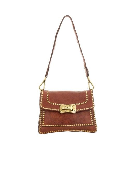 Campomaggi Brown Embellished Shoulder Bag