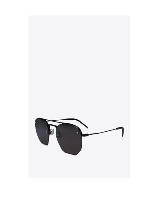 Saint Laurent Black Eyewear Sl 422 Aviator Sunglasses