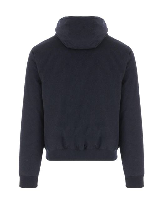 Moorer Blue Oniro Quilted Hooded Jacket for men
