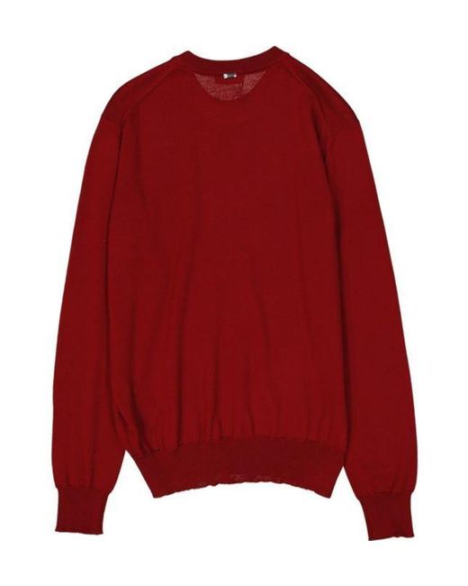 Herno Red Virgin Wool Sweatshirt for men