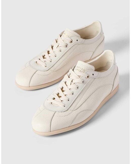 Brunello Cucinelli White Logo-Detail Sneakers for men