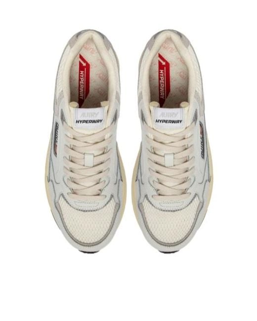 Autry White Hyperway Low-Top Sneakers