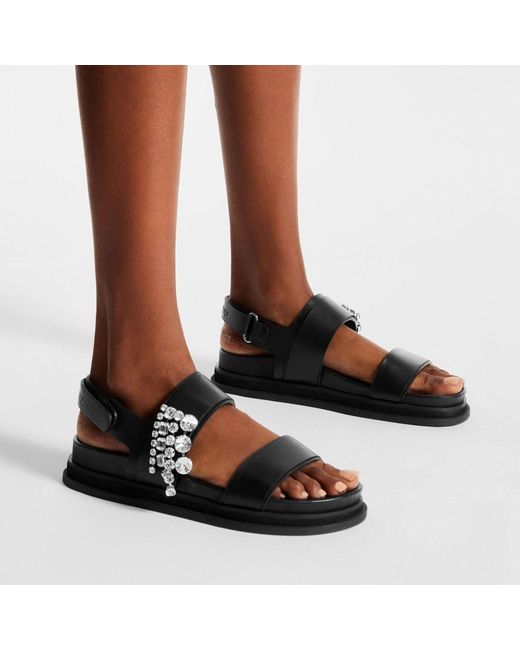 Jimmy Choo Black Verity Sandal Flat