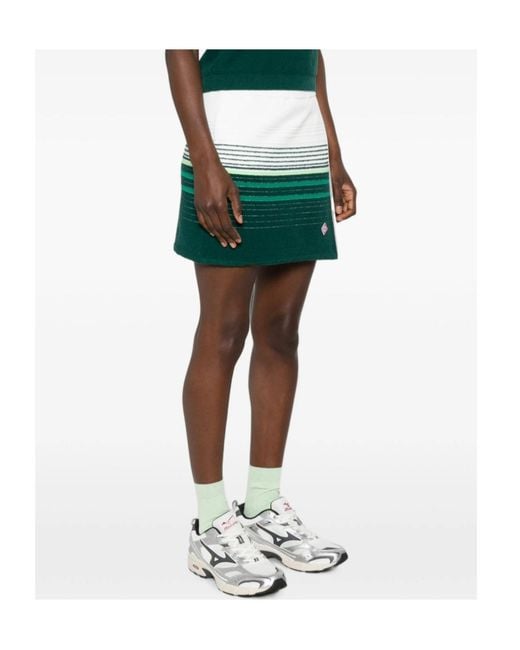 Casablanca Green Striped Wrap Mini Skirt