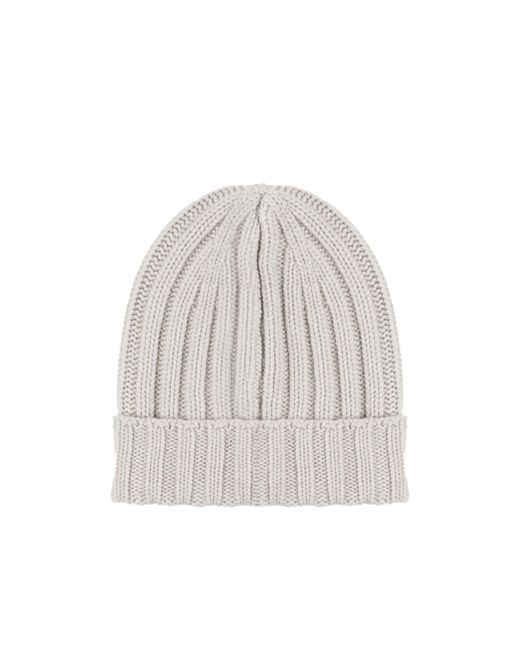 Giuliano Galiano White Ribbed Cuff Hat for men