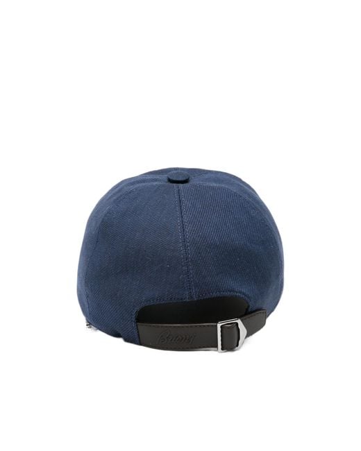 Brioni Blue Embroidered-Logo Baseball Cap for men