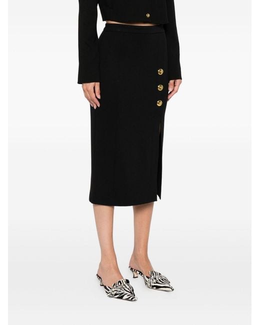 Pinko Black Full Milano Knit Pencil Skirt