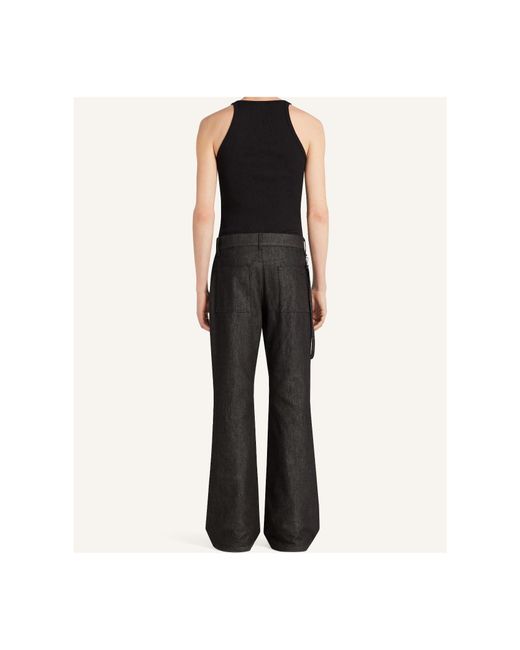 Courreges Black Two-Pocket Bootcut Jeans for men