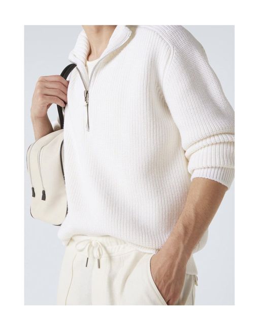 Tom Ford White Half-Zip Sweater for men
