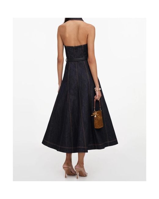 Self-Portrait Blue Denim Midi Dress