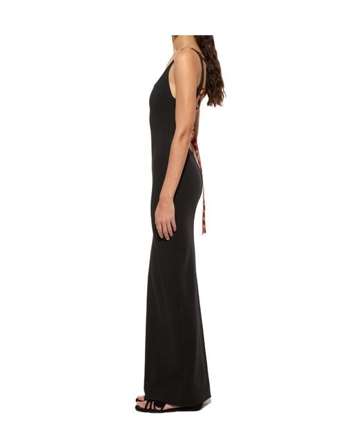 Emilio Pucci Black Pucci Printed Tape Strappy Maxi Dress