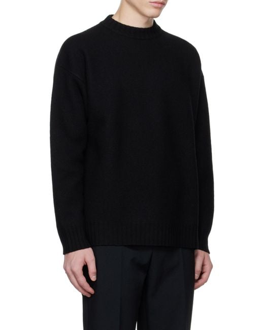 Jil Sander Black Long-Sleeved Knit Jumper for men