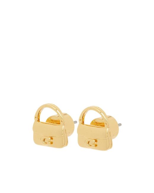 COACH Metallic Handbag Earrings