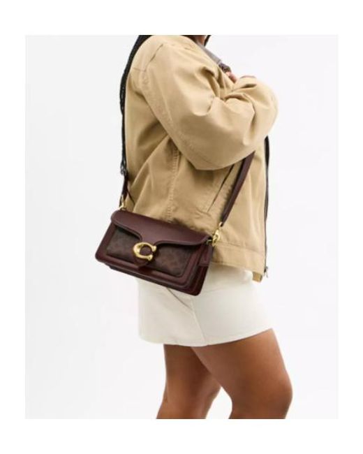 COACH Brown Signature Hardware Shoulder Bag
