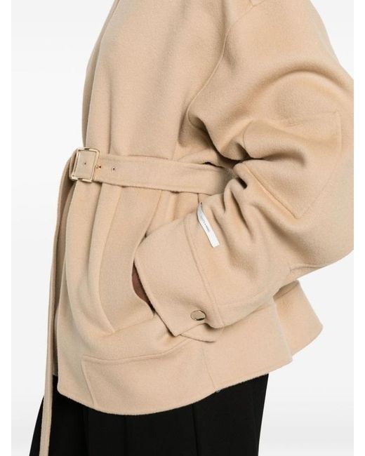 Sportmax Natural Agora Belted Zip-Up Jacket