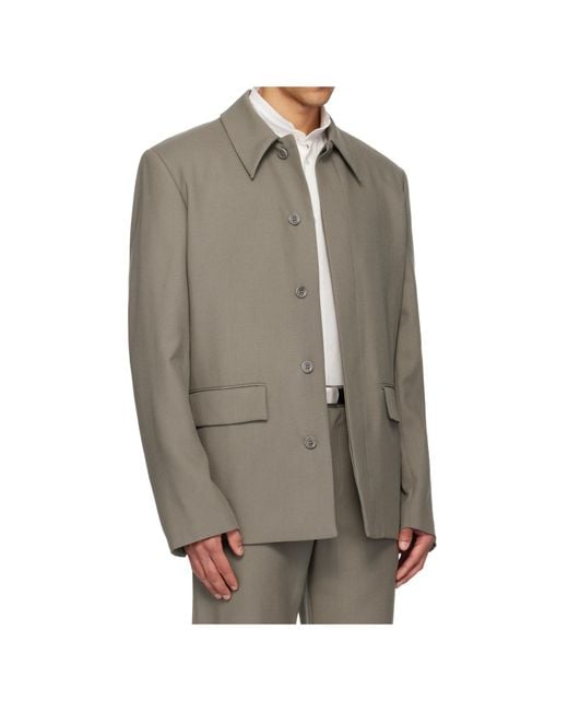 Rier Gray Wool Collar Casual Jacket for men