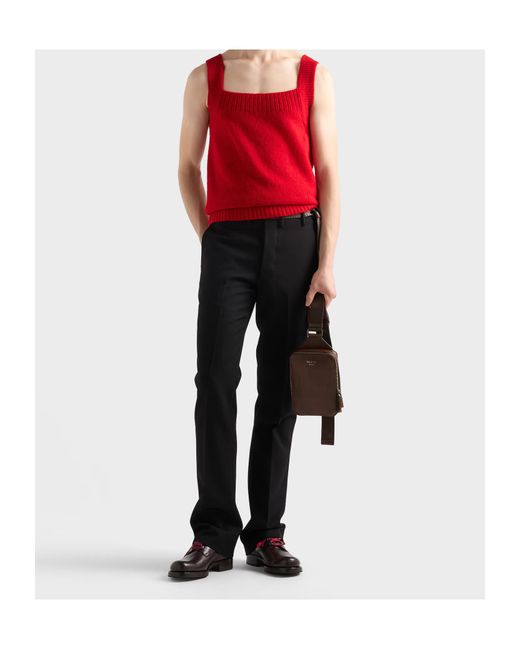 Prada Brown Brique Antiqued Leather Bag for men