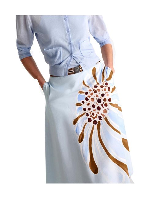 Dorothee Schumacher Blue Floral Power Skirt