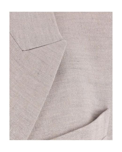 Brunello Cucinelli Gray V-Neck Sleeveless Jacket