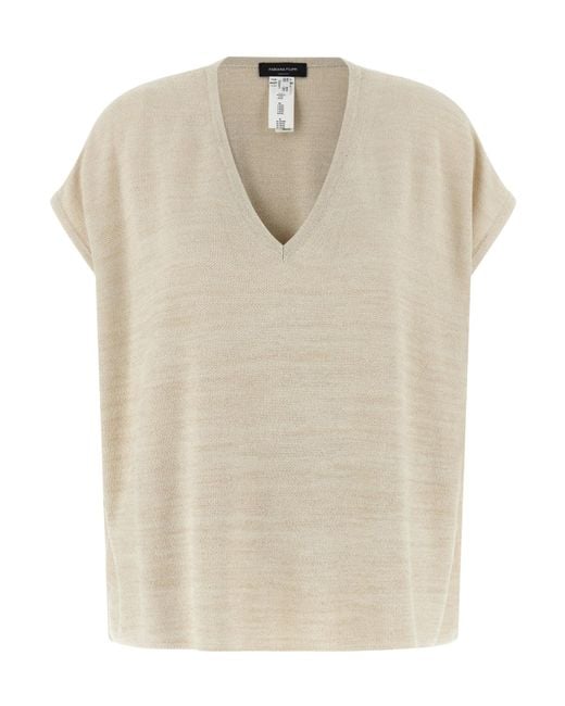 Fabiana Filippi Natural Oversized V-Neck Sweater for men